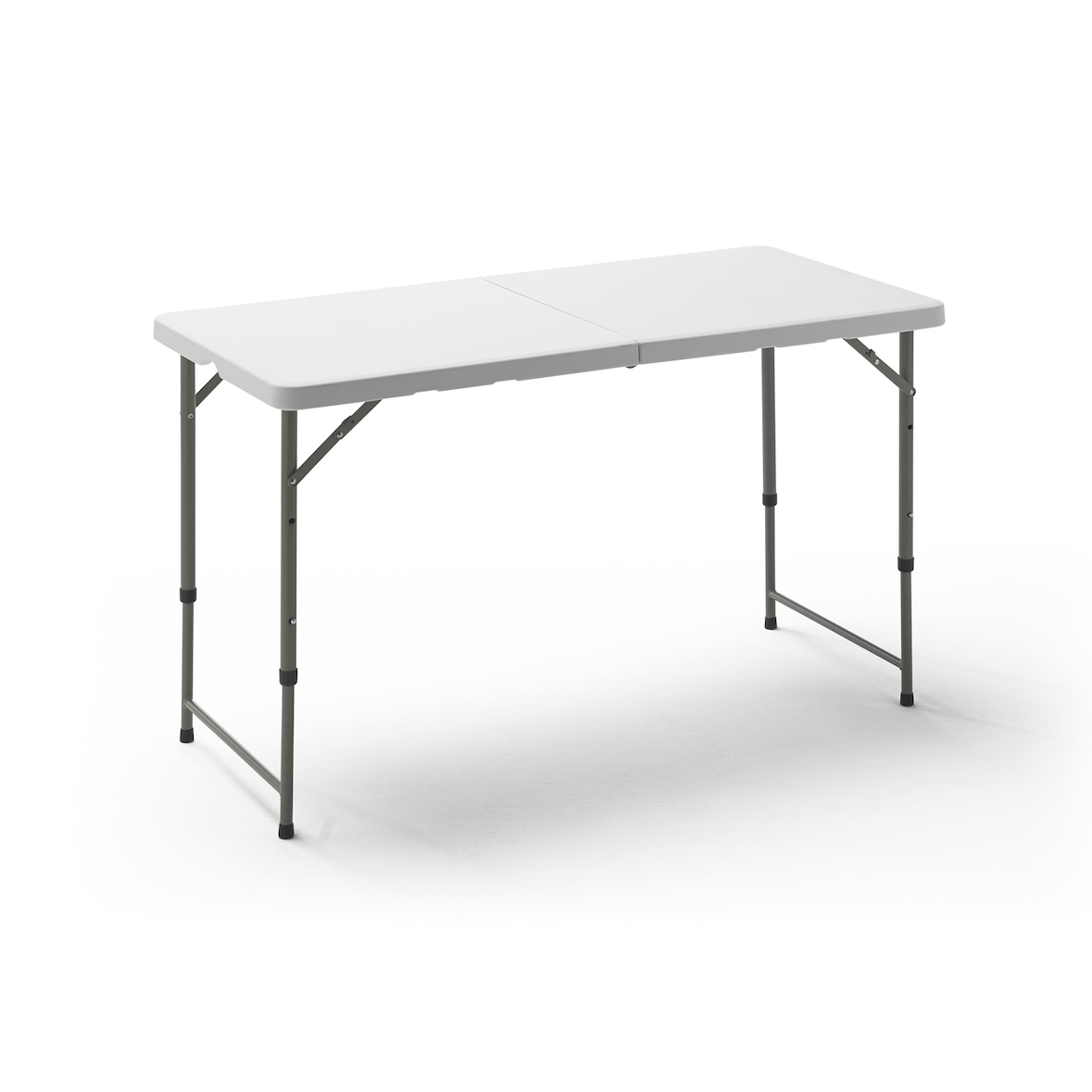 KG KITGARDEN - Mesa Plegable Portátil Multifuncional, 122x60x58/74/90cm, Blanco