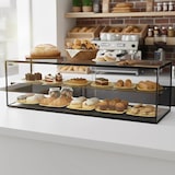thumbnail of MBH - Neutrale vitrine 120 cm 2 etages voor catering. Neutrale glazen vitrine voor gebak en taarten.