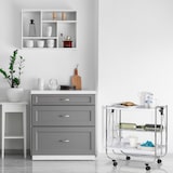 thumbnail of Relaxdays Servierwagen klappbar, 4 Rollen, Metall, 2 Böden, Gitterkorb, HxBxT 68,5 x 68 x 40,5 cm, Küchenwagen, Schwarz