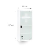 thumbnail of Relaxdays Medizinschrank EMERGENCY XXL, Metall & Glas, HxBxT:57x27x12cm, 4 Ablagen, Apothekerschrank, weiß