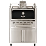 thumbnail of Four à braise aux charbon de bois sur support avec roulettes dimensions 985x577x1685 porte noir