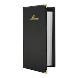 thumbnail of Securit® Portamenu A45 "Classic" - Nero - Similpelle - 4 facciate