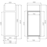 thumbnail of Congelador profissional de 1 porta, aço inoxidável, refrigeração a ar, GN2/1, 210 x 74 x 83 cm, com fechadura, 650L, EASYLINE 10002 Vaiotec