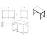 thumbnail of Mesa de trabajo acero inoxidable EASYLINE 850 x 1200 x 700mm 10137 Vaiotec