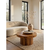 thumbnail of Massivholz Couchtisch, Sheesham, Braun Lackiert, robuster Sockelfuß. 60x60x30 cm | Kadima Design