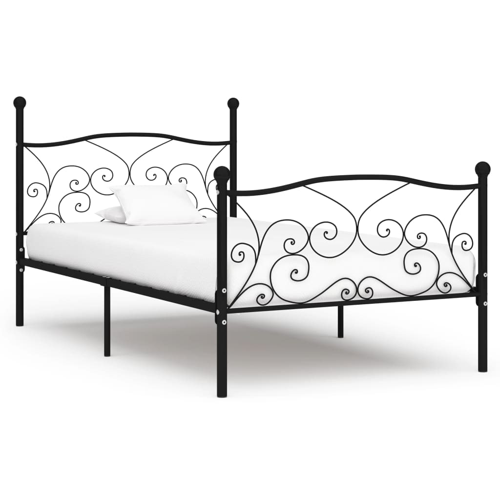 Cadre de lit sans matelas avec sommier à lattes métal 90x200 cm Modèle Fervelion