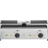 thumbnail of METRO Professional Dubbele contactgrill GPG2201, roestvrij staal, 57 x 36 x 20 cm, geribbeld, met vetopvangbak, zilver