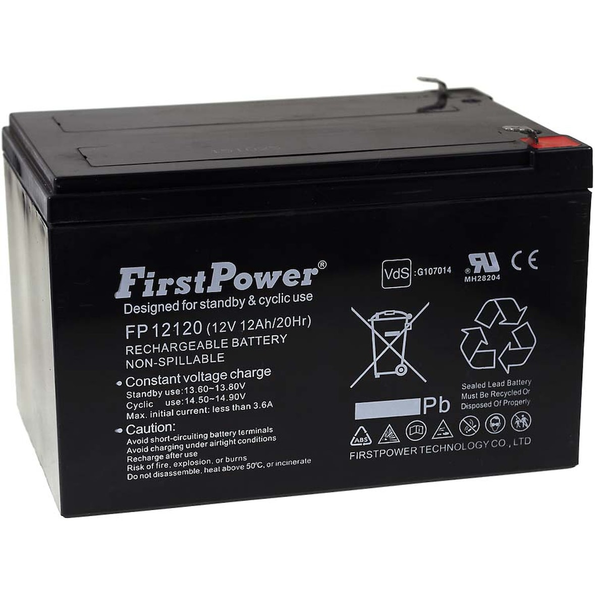 FirstPower Blei-Gel Akku für USV APC RBC4 12Ah 12V VdS