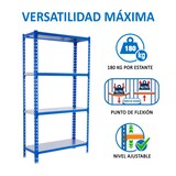 thumbnail of SimonRack Metallregal, 1500x1000x300 mm, 4 Ebenen, Metallboden, 180 kg Biegepunkt, Blau/Verzinkt - Simonclick