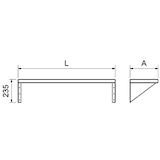 thumbnail of Prateleira de parede em aço inox com suportes rectos Fabricante: Fricosmos. Ref.: 910080226