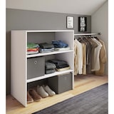 thumbnail of Dacho1 Kleiderschrank Regal mit 1x Kleiderstange 3 Ablagen weiß.