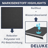 thumbnail of DELUKE® Markisenbespannung Markisenstoff Wasserabweisend Reißfest Anthrazit, für 300x250cm Rahmen Markise mit Volant Markisen Ersatzstoff Markisentuch