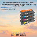 thumbnail of D&C Toner Set für HP Color Laser MFP 178nw 4 Tonerkassetten kompatibel HP Color Laser MFP 178 nw Drucker 117A