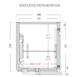 thumbnail of Cella frigo da incasso per banco bar o retrobanco CUBO77 TN15V cm. 150x68,5x77h.