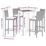 thumbnail of vidaXL 5-tlg. Gartenbar-Set Schwarz Massivholz Akazie und Poly Rattan