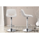 thumbnail of Banco de bar em veludo Camden creme/metal cromado