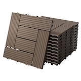 thumbnail of ECD Germany – WPC Terrassenfliesen – 30x30 cm 11 Stk.=1m² Dunkelbraun Mosaik | Holzoptik, Klicksystem mit Drainage