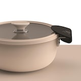 thumbnail of Masterpro Share & Play - 10-teiliges stapelbares Kochgeschirrset aus Aluminiumguss mit abnehmbarem Griff und beiger Keramikbeschichtung