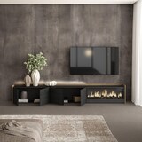 thumbnail of Móvel de TV, 315x50x35 cm, Para televisores até 80", Lareira eléctrica XXL, LED, Preto e Carvalho