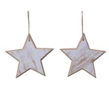 thumbnail of 2 Christbaumschmuck Sterne Weihnachtskugeln Weihnachtsbaumschmuck weiß braun