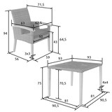 thumbnail of tectake Table en rotin Tarent avec 4 chaises Rosarno - gris - 404857