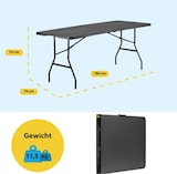thumbnail of BRASQ Inklapbare Vouwtafel Zwart - 180x70x74cm- Campingtafel - Klaptafel - Weerbestendig - Tafel met draaghandvat