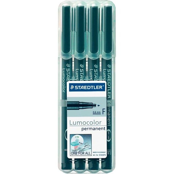 Lumocolor permanent Fein 0,6mm 4er Etui schwarz 4x 318F schwarz