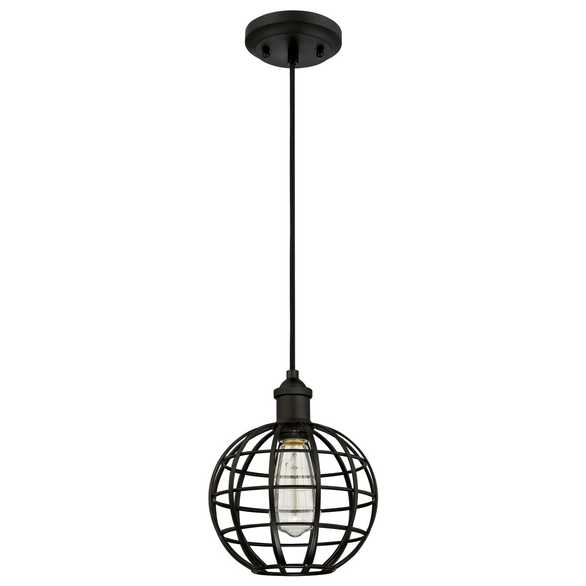 Pendelleuchte Kugel Käfig mattschwarz mit 1 Lampe