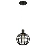 thumbnail of Pendelleuchte Kugel Käfig mattschwarz mit 1 Lampe
