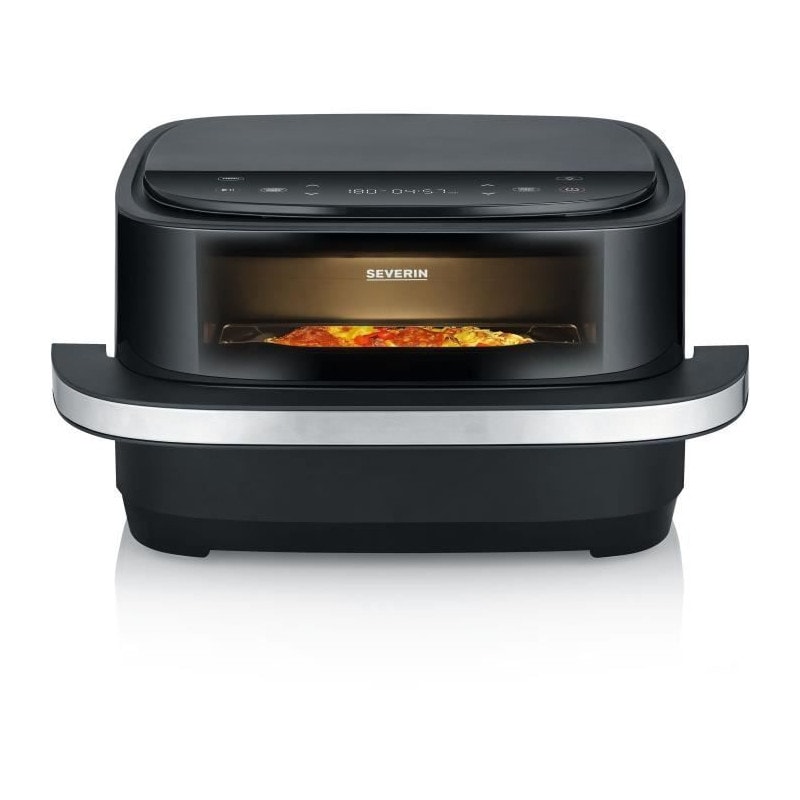 Four A Pizza / Friteuse A Air Chaud - Severin - Fr2464 - 2100 W - 4 L - Thermostat Réglable - 10 Programmes - Noir