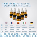 thumbnail of 5x Frascos Spray em Vidro Âmbar 60 ml com Tampas + 5 Lousas e Giz – Óleos Essenciais e Cosméticos
