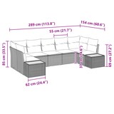 thumbnail of vidaXL 7-teiliges Garten Sofa Set mit Kissen in Schwarz aus Poly Rattan