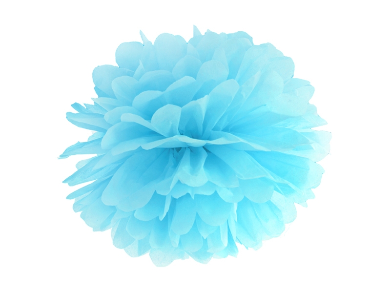 100x Papierpompons, blau, 25cm