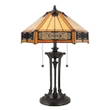 thumbnail of Lampada Da Scrivania Tiffany Indus Metallo Bronzo Vintage 2 Luci E27