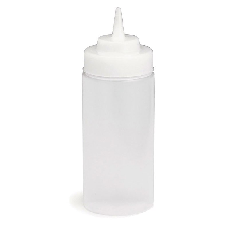TABLECRAFT - 10853C/6 - Confezione da 6 unità - Bottiglia Squeeze con bocca da 53 mm 240 ml - 6 x 6 x 17,1 cm - Bianco traslucido