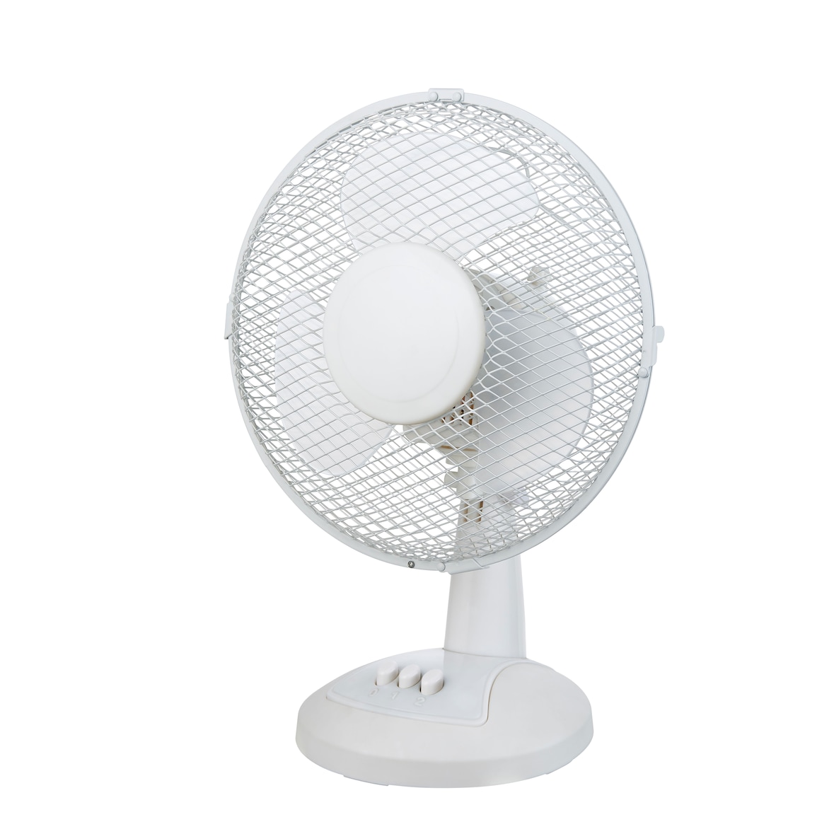 aro Tischventilator DF2223, Metall / Kunststoff,  21 x 27.5 x 38.5 cm, Ø 22 cm, 30 W, 2 Geschwindigkeiten, Oszillationsfunktion, weiß