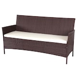 thumbnail of 3-2-1-1 Poly-Rattan Garten-Garnitur Halden, Lounge-Set Sitzgruppe Sofa ~ braun-meliert, Kissen creme