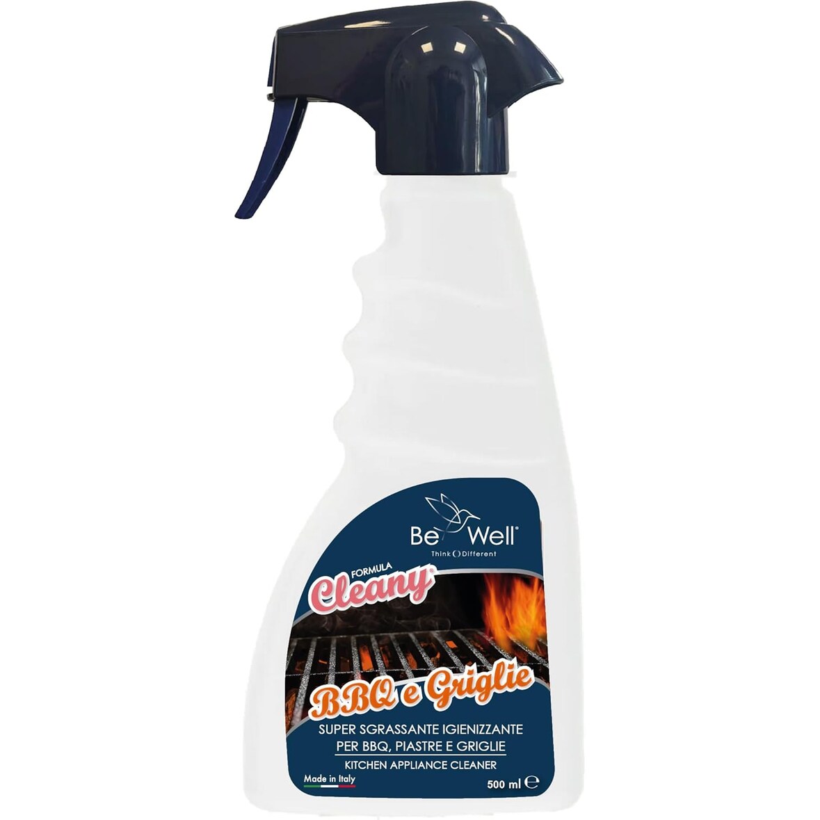 Cleany Detergente Super Sgrassante Spray per BBQ, Piastre e Griglie, Sgrassatore Super per Barbecue, 500 ml, Made in Italy