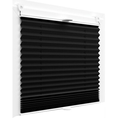 Plissee Faltrollo inkl. Klemmträger schwarz 35x120 cm Jalousie