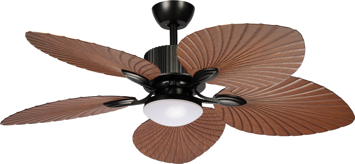 Ventilador de Techo Fabrilamp Torcal Negro 130cm Aspas Hoja de Palma