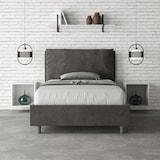 thumbnail of Cama con somier Antea 110x200 gris
