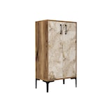 thumbnail of Dmora Scarpiera Dmarrull, Mobile portascarpe, Armadio da ingresso multiuso, Mobiletto per calzature, 60x35h111 cm, Noce e Bianco