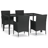 thumbnail of vidaXL 5-tlg. Garten-Essgruppe mit Kissen Schwarz Poly Rattan