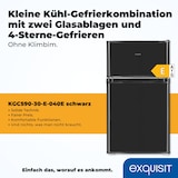thumbnail of Exquisit Mini Kühl-Gefrierkombination KGC590-30-E-040E schwarz | Nutzinhalt: 85 L | 4-Sterne Gefrierfach | Türanschlag wechselbar