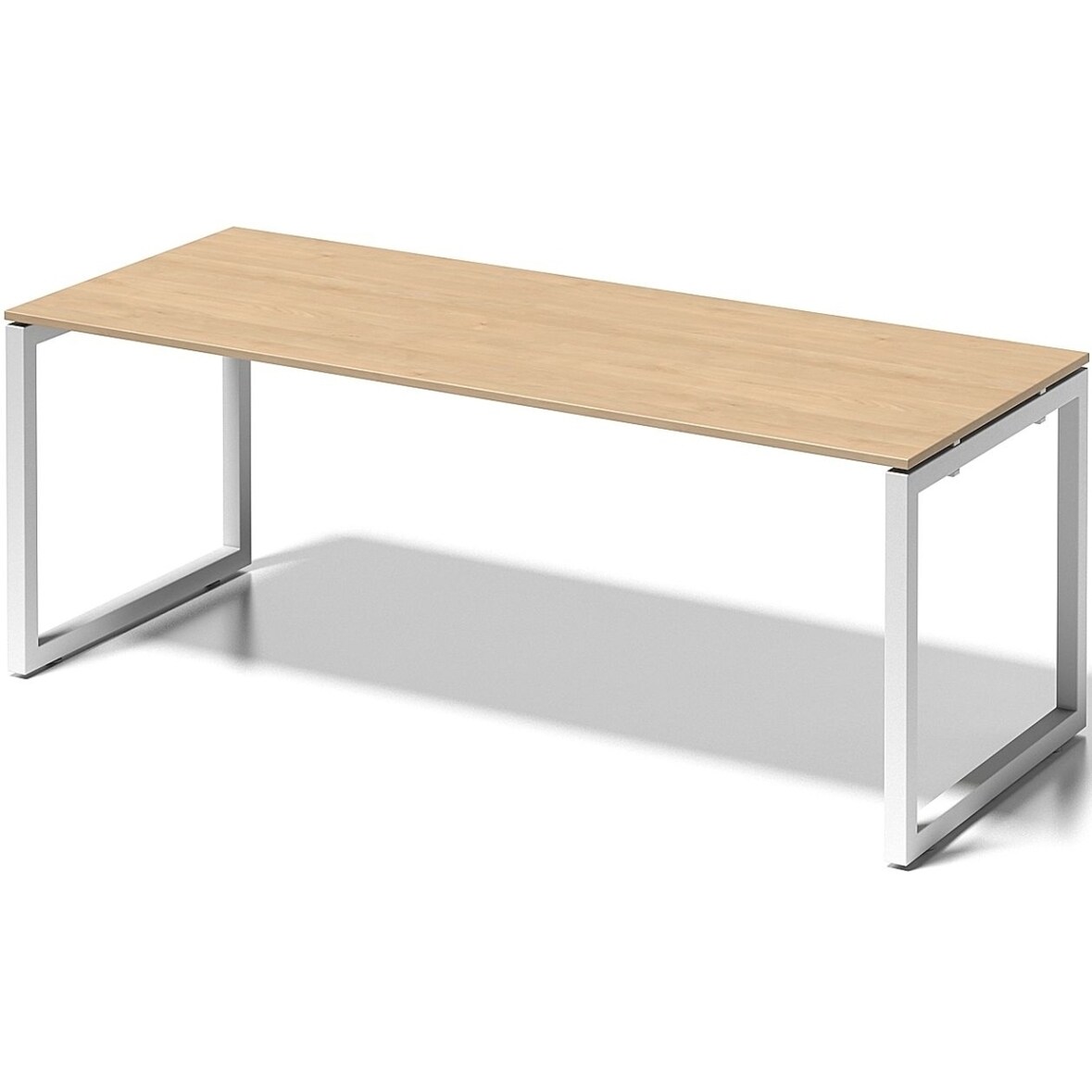 Schreibtisch Cito BxTxH 200x80x74cm ahorn Gestell verkehrsweiß