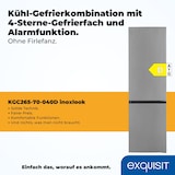thumbnail of Exquisit Kühl-Gefrierkombination, 262 Liter, Alarm-Funktion, 4 Glasablagen, 3 Gefrierschubladen, 4-Sterne-Gefrierfach, KGC265-70-040D inoxlook