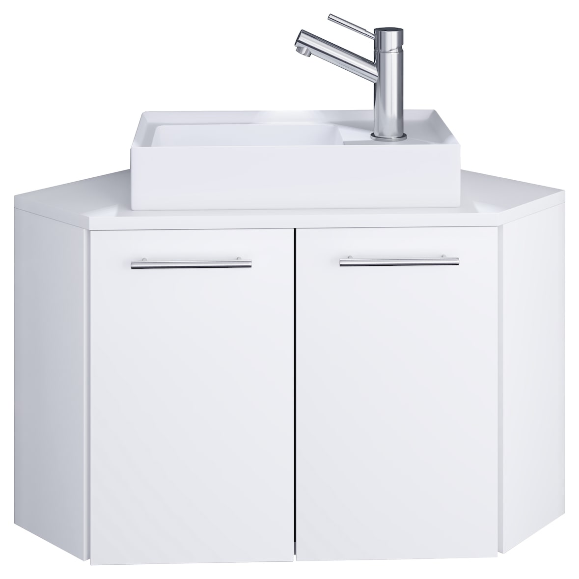 VCM Badmöbel Waschtisch Vilosa Weiß H. 42 x B. 50 x T. 50 cm