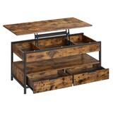 thumbnail of Helloshop26 - Table basse table de salon  50 x 120  avec plateau relevable tiroirs de rangement compartiment caché marron 12_0007478