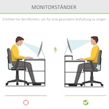 thumbnail of Monitorständer aus Bambus 49x26x12 cm Natur mit Schublade und Ablagefach Schreibtisch Organizer, stabile Erhöhung bis 10 kg