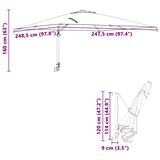 thumbnail of Helloshop26 - Moderner neigbarer Gartenschirm 248,5 x 247,5 x 160 cm für die praktische Terrasse aus schwarzem Polyester 02_0058640